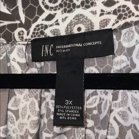 INC International Concepts Embellished Black and White Tank Top - Picture 2 of 8